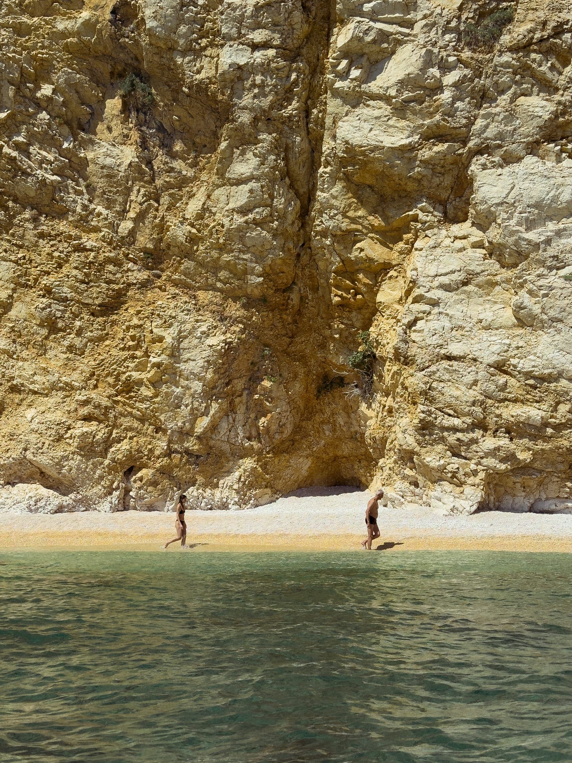 Wife and her father at the Golden beach Krk.